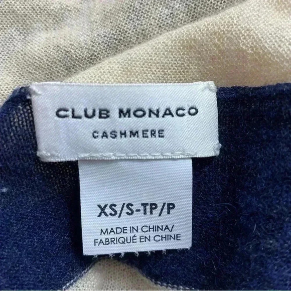 Club Monaco cashmere striped sweater open front cardigan size XS duster - Picture 3 of 4